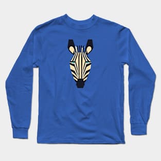 Geometric Design of a Zebra Face Long Sleeve T-Shirt